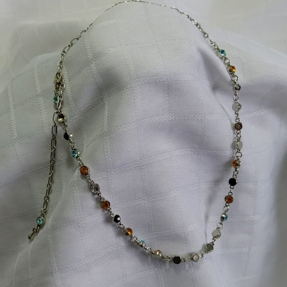 Simple statement handmade necklace with sparkle and adjustable clasp